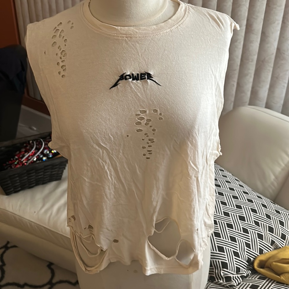 Rock rose couture ripped style shirt size S